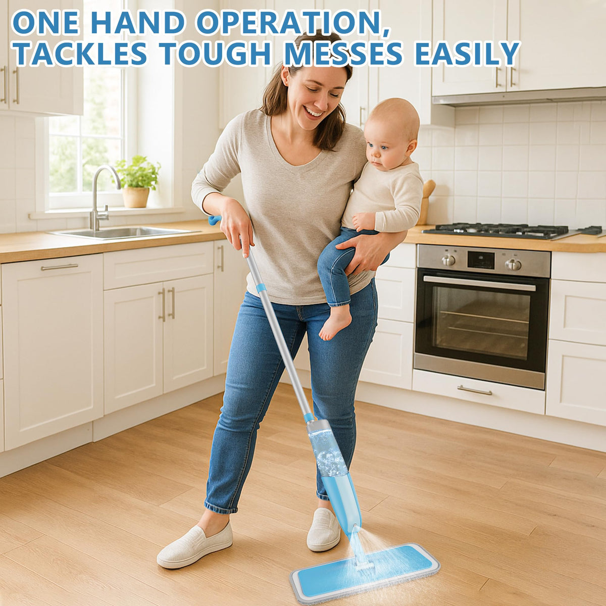 Spray Mop with 3 Washable Pads for Cleaning Floors: Microfibre Floor Mop
