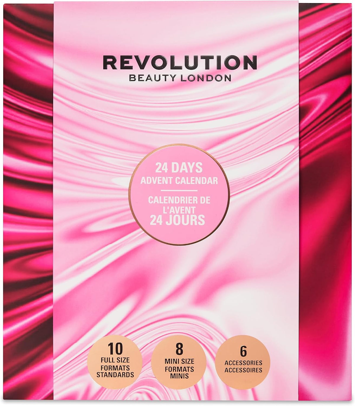 Revolution 24-Day Advent Beauty Calendar 2026, Christmas Makeup Gift Set
