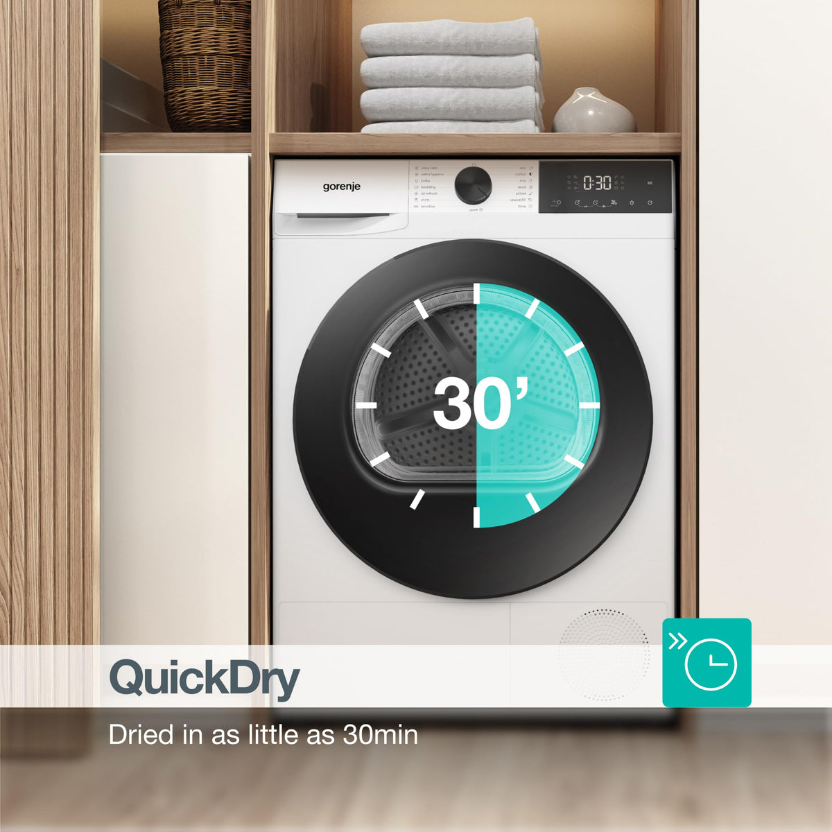 Gorenje DG2P8E/UK 8 kg Freestanding Heat Pump Tumble Dryer, White