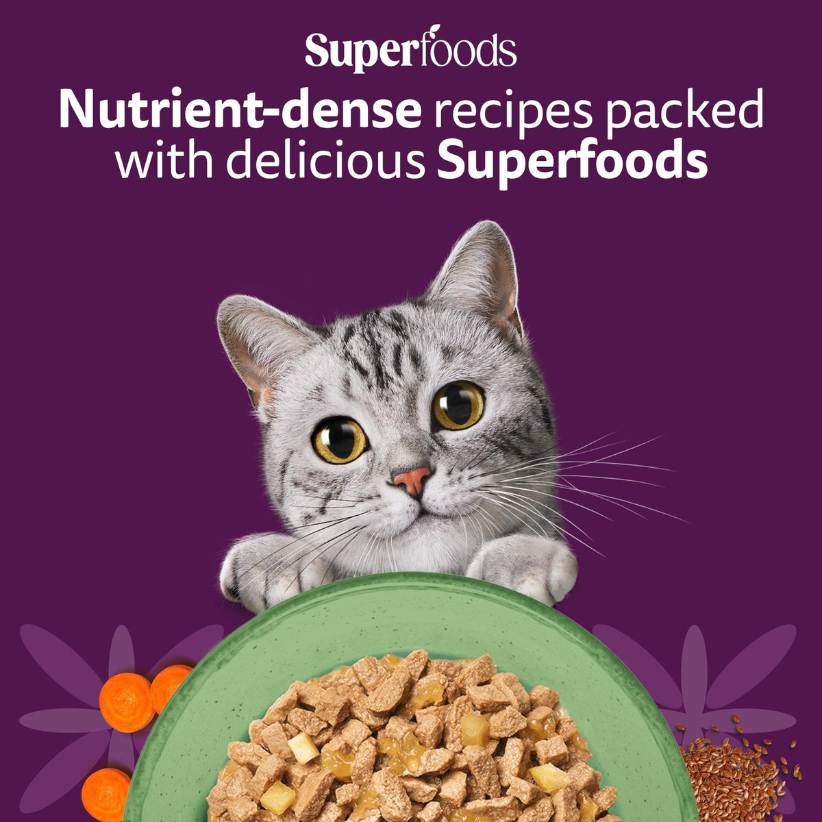 WHISKAS SUPERFOODS Adult Wet Cat Food in Jelly 15x50g Mixed