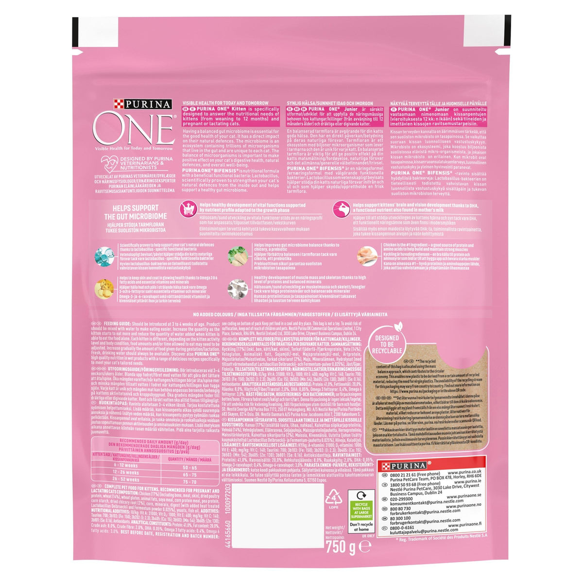 PURINA ONE BIFENSIS Dry Food for Adult Cats, Rich in Chicken, 1 Pack (1 x 5.7 kg)