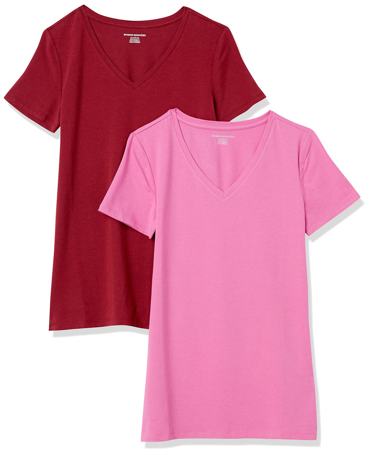 Amazon Essentials Women's Regular-Fit Short-Sleeve V-Neck T-Shirt, Multipacks