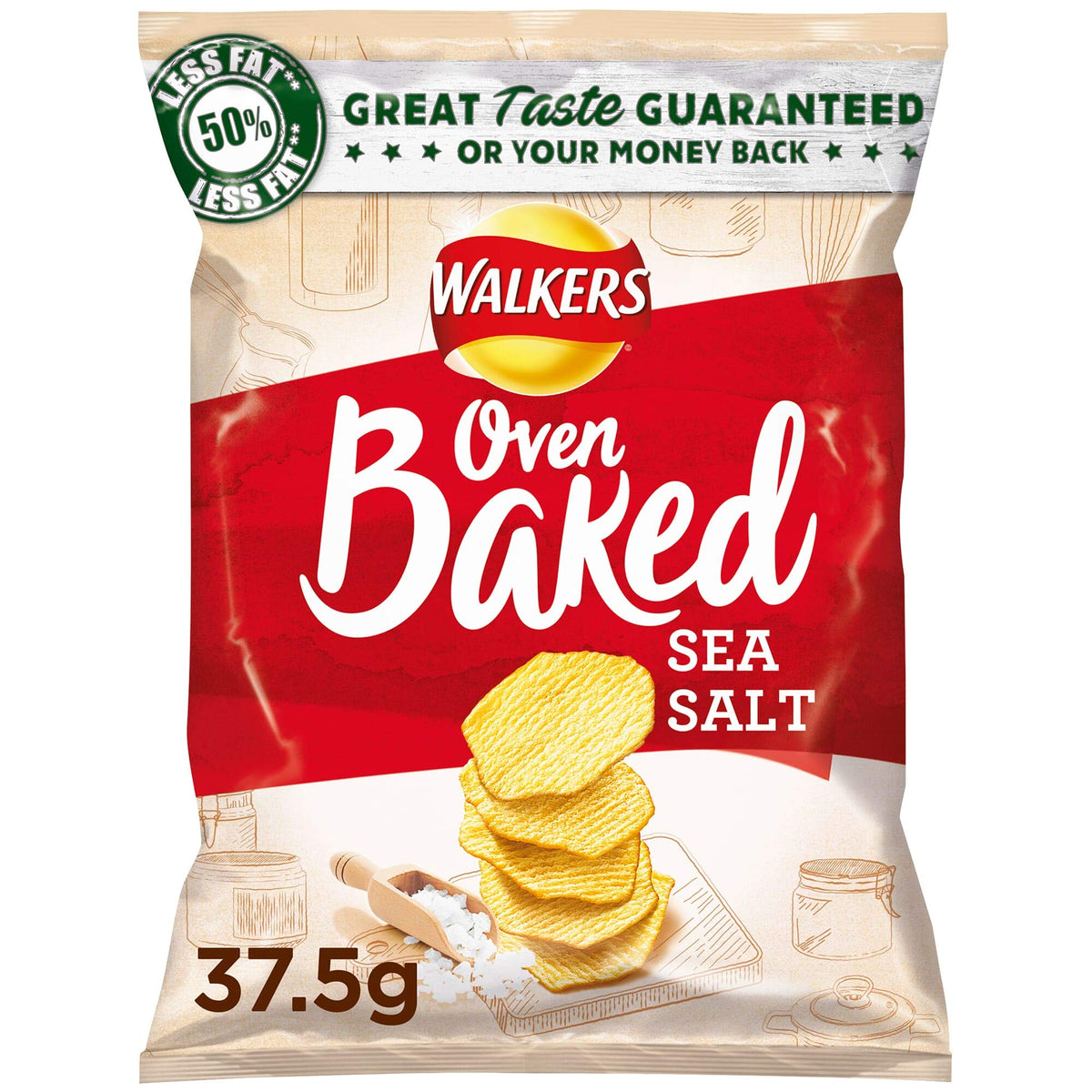Walkers Baked Snacks Sea Salt 6 x 22g