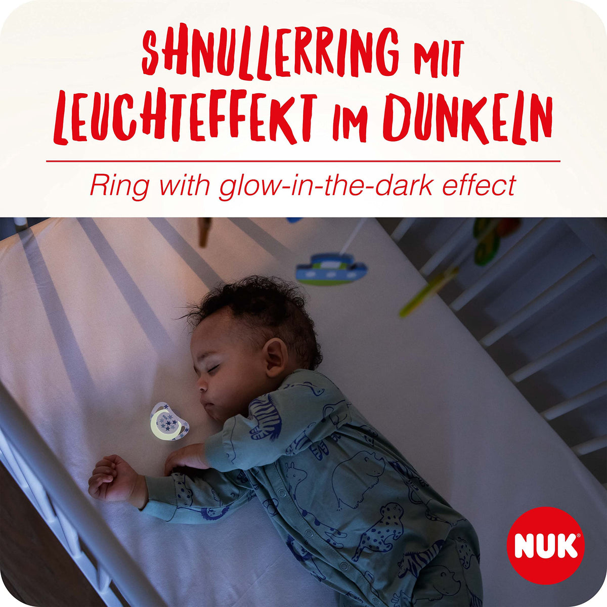 NUK First Choice Baby Dummies | 18-36 Months | Orthodontic Soothers | Soothes 99% of Babies** | Red | 4 Count
