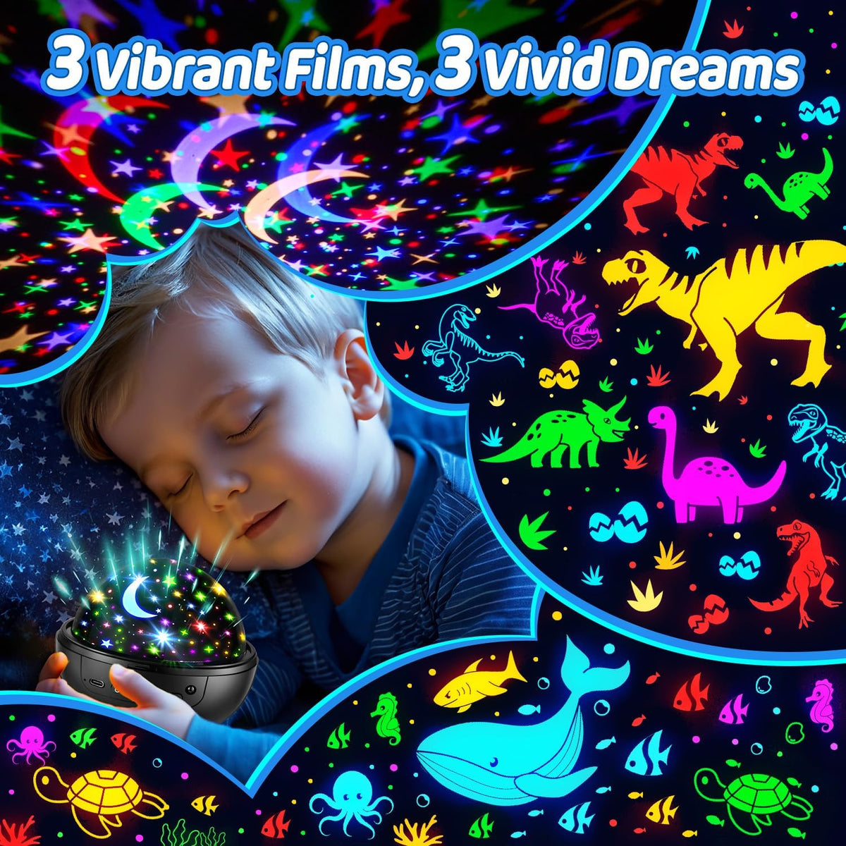 Night Light Projector 93 Lighting Mode,Baby Toys Gift Dimmable+Timer+Remote