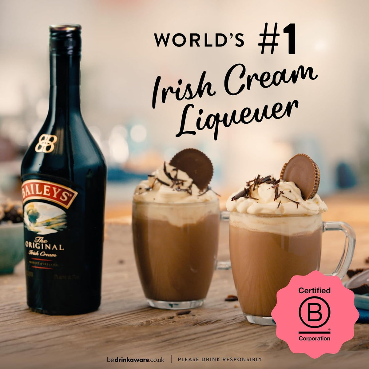 Baileys Original Irish Cream Liqueur | 17% vol | 1L | Fine Irish Whiskey & Dairy Cream | Rich Chocolate & Vanilla Flavours | Great Over Ice or in Cocktails