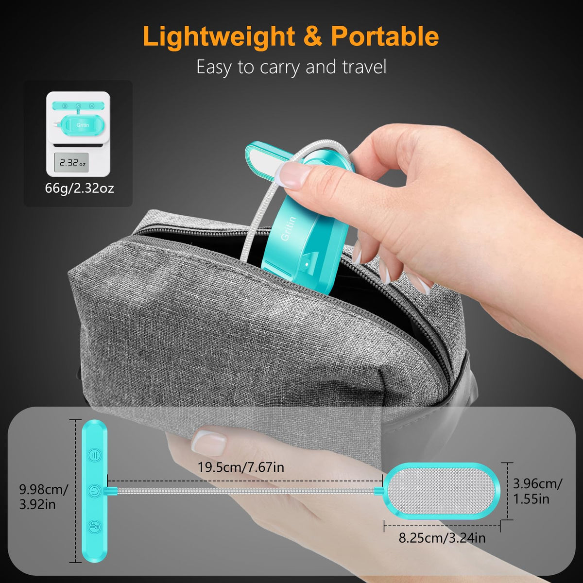 Gritin 19 LED Rechargeable Book Light for Reading in Bed - Memory Function