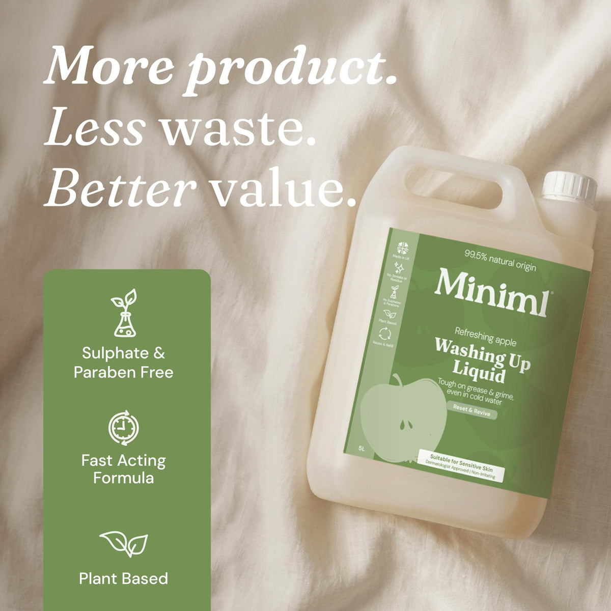 Miniml Eco Washing Up Liquid 5L Refill – Wild Rhubarb & Lemon