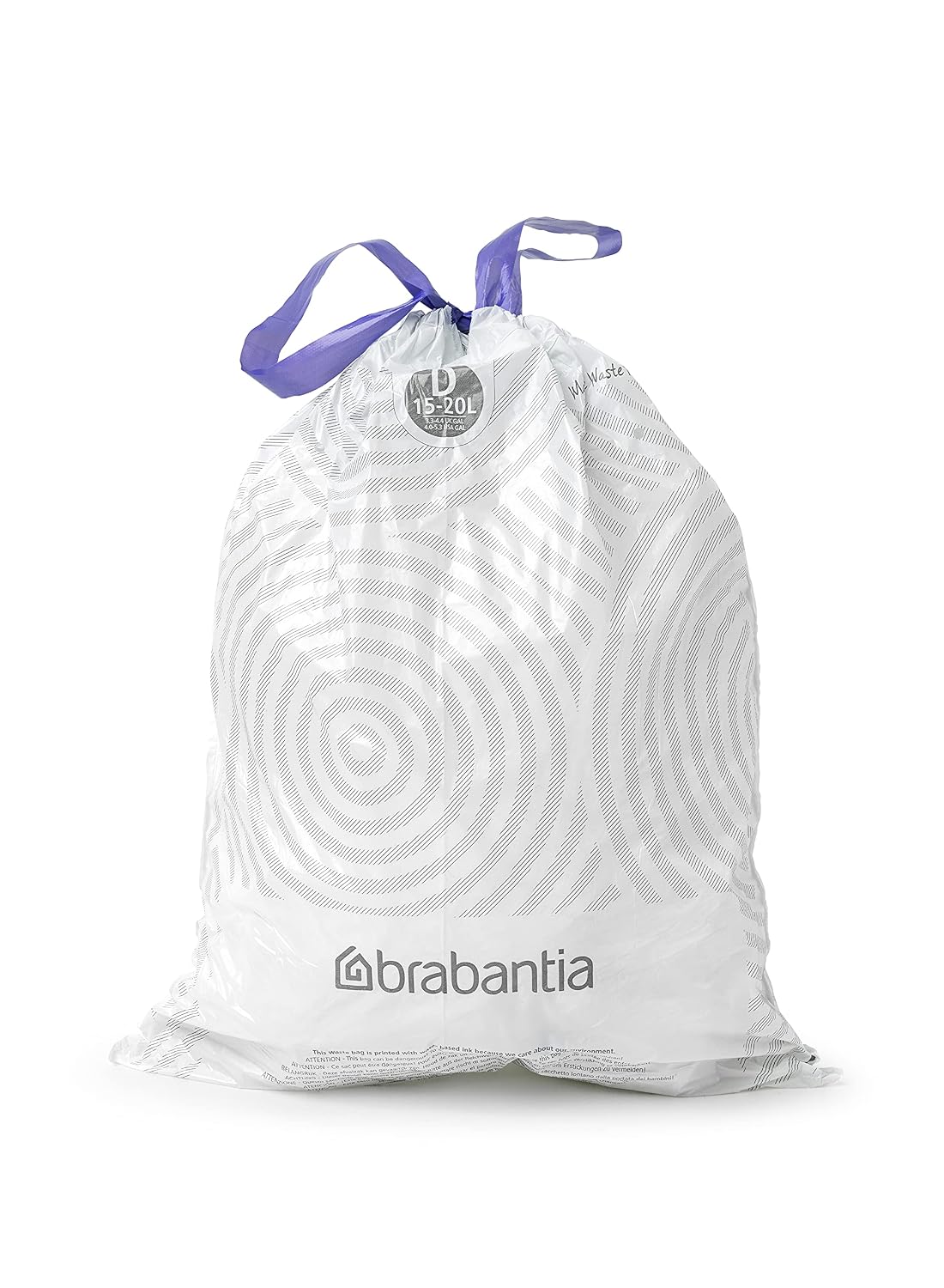 Brabantia PerfectFit Bin Liners, Tear-Resistant, Size D/15-20L (40 Bags)
