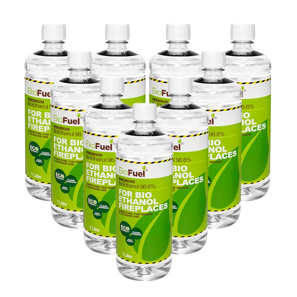 EKOFUEL (12 x 1 Litre) Premium Bioethanol Fuel – Liquid Fuel for Fires Pits, Fireplace | High Purity Clean Burning Bio | Indoor & Outdoor Ethanol Fuel