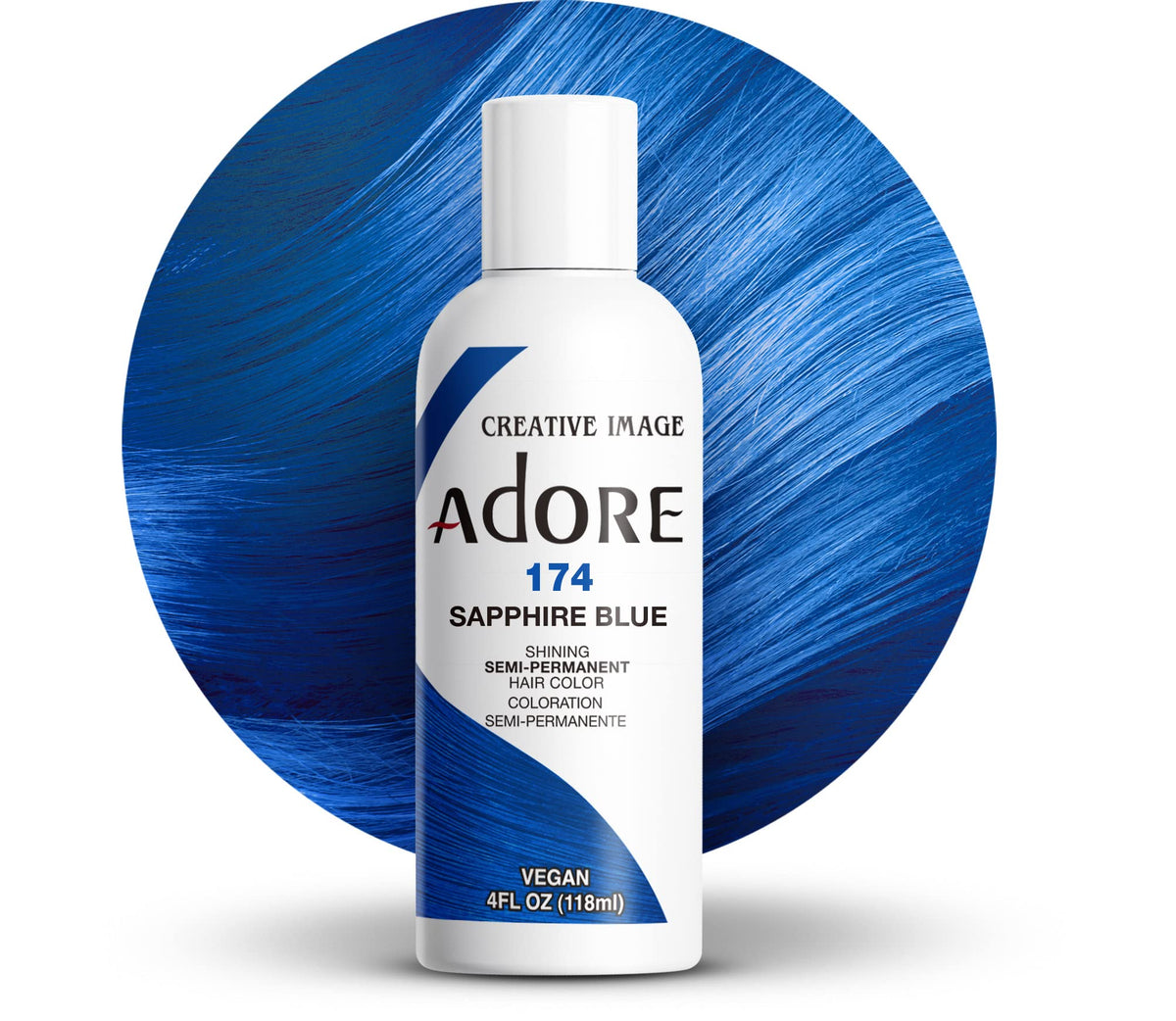 Adore Shining Semi Permanent Hair Colour 121 Jet Black – Vibrant Black Hair Dye, Vegan & Cruelty-Free, Ammonia, Peroxide & Alcohol Free