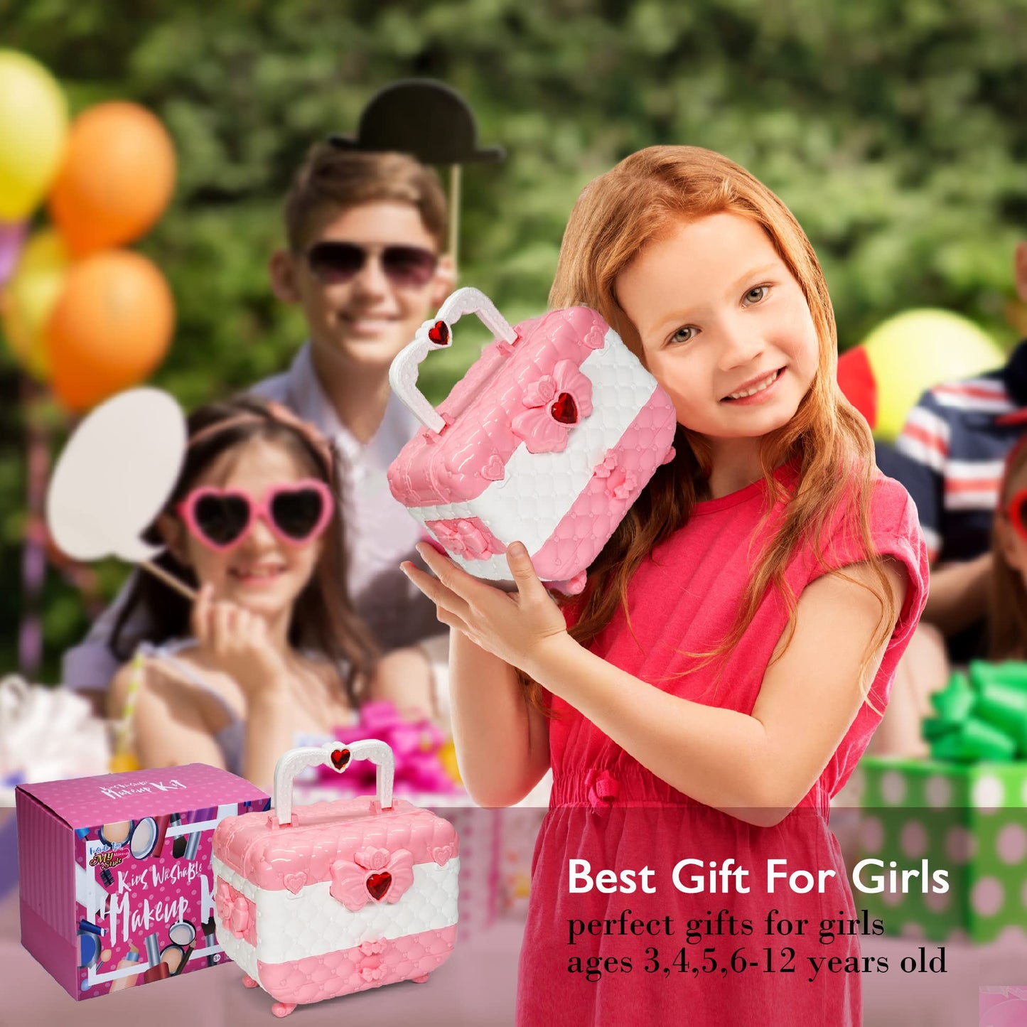 Kids Makeup Sets for Girls Toys - 74PCS Washable Makeup for Kids with Mirror, Real Dressing Table with Stand, Princess Play Makeup Kit Perfect for 3 4 5 6 7 8-12 Year Old Girls Birthday & Christmas