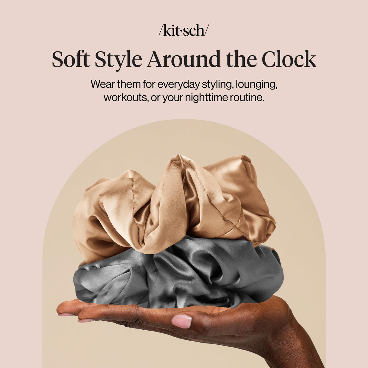 Kitsch Satin Scrunchies for Women 3pcs - Garden Bouquet