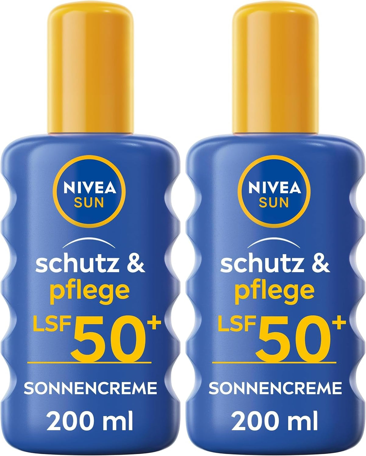NIVEA SUN Protect & Moisture Sun Spray SPF 50+ (200ml), Moisturising Suncream Spray with SPF 50+, Advanced Sunscreen Providing Immediate, Effective UVA + UVB Protection (Pack of 2)
