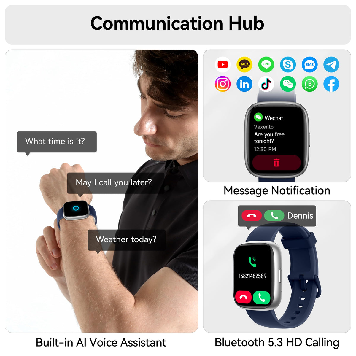 Cillso Smart Watch, Alexa Built-in, 1.83" Bluetooth Calling Fitness Watch