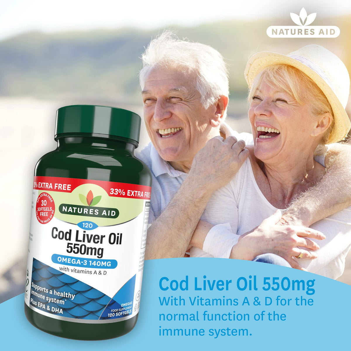 Natures Aid Cod Liver Oil 1000mg – 180 Capsules