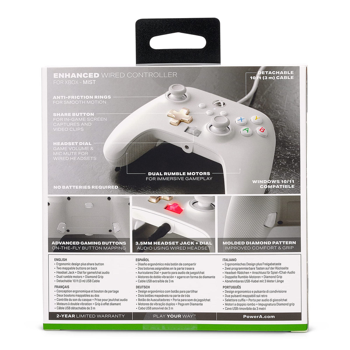 PowerA Enhanced Wired Controller for Xbox Series X|S, Wired Video Game Controller, Gamepad for Xbox X and S, Officially Licenced by Xbox, 2 Years Manufacturer Warranty - Purple Hex