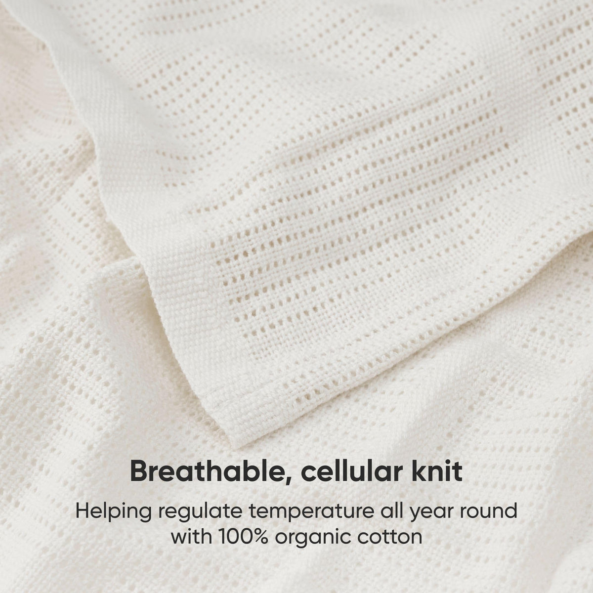 Bloomsbury Mill - Cellular Blankets Baby - 100% Organic Cotton - 2 Pack - Cloud - White - Newborn Essentials - Soft Breathable Baby Blankets for Pram, Cot, Moses Basket - 75x95cm