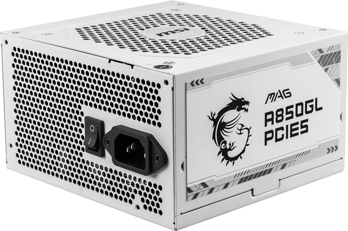 MSI MAG A750GL PCIE5 Power Supply Unit, 750W, 80 Plus Gold, Fully Modular, ATX 3.0, PCIe 5.0 GPU Support, 120mm FDB Fan, Full-Bridge LLC, Flat Black Cables - 7 Year Warranty