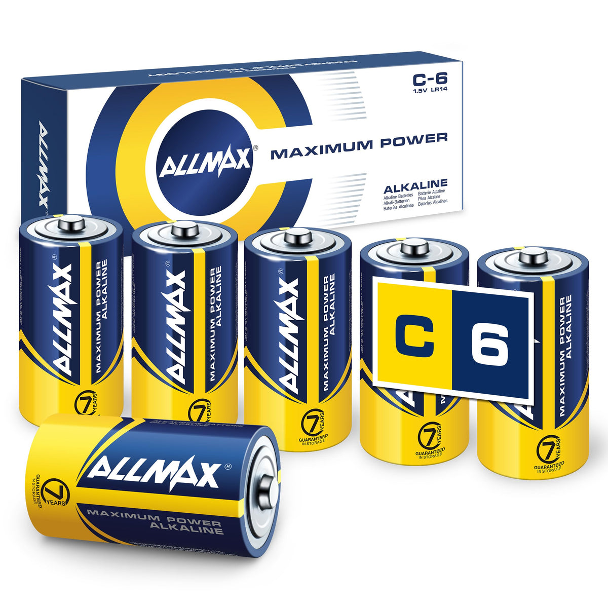 Allmax C (LR14) Maximum Power Alkaline Batteries (12 Count) – 1.5V