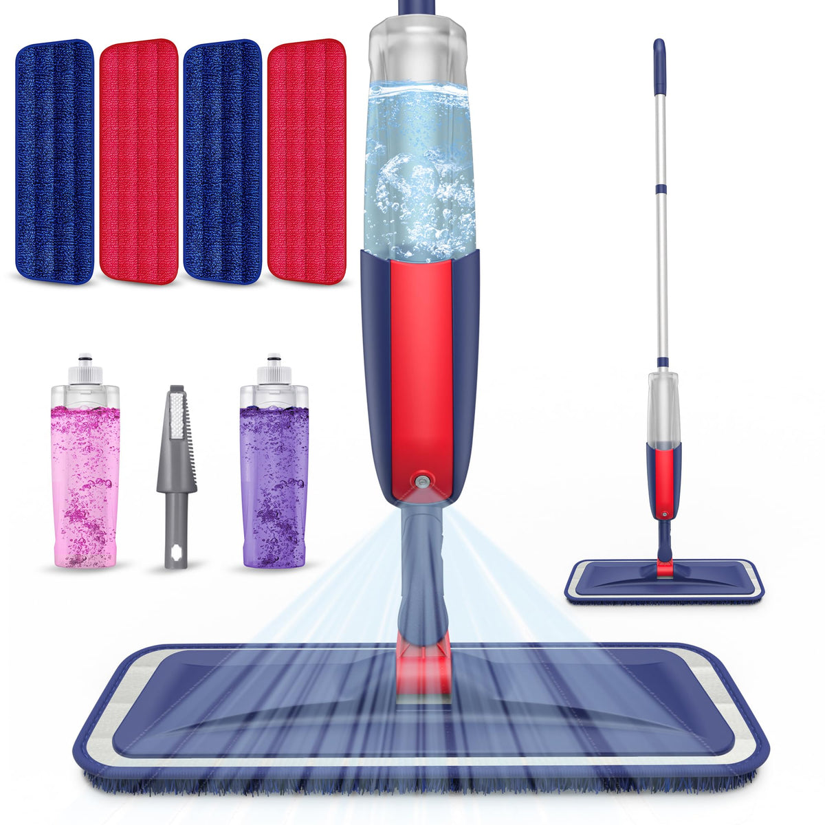 Microfibre Floor Mop with 4 Washable Pads: Spray Mops for Cleaning Floors