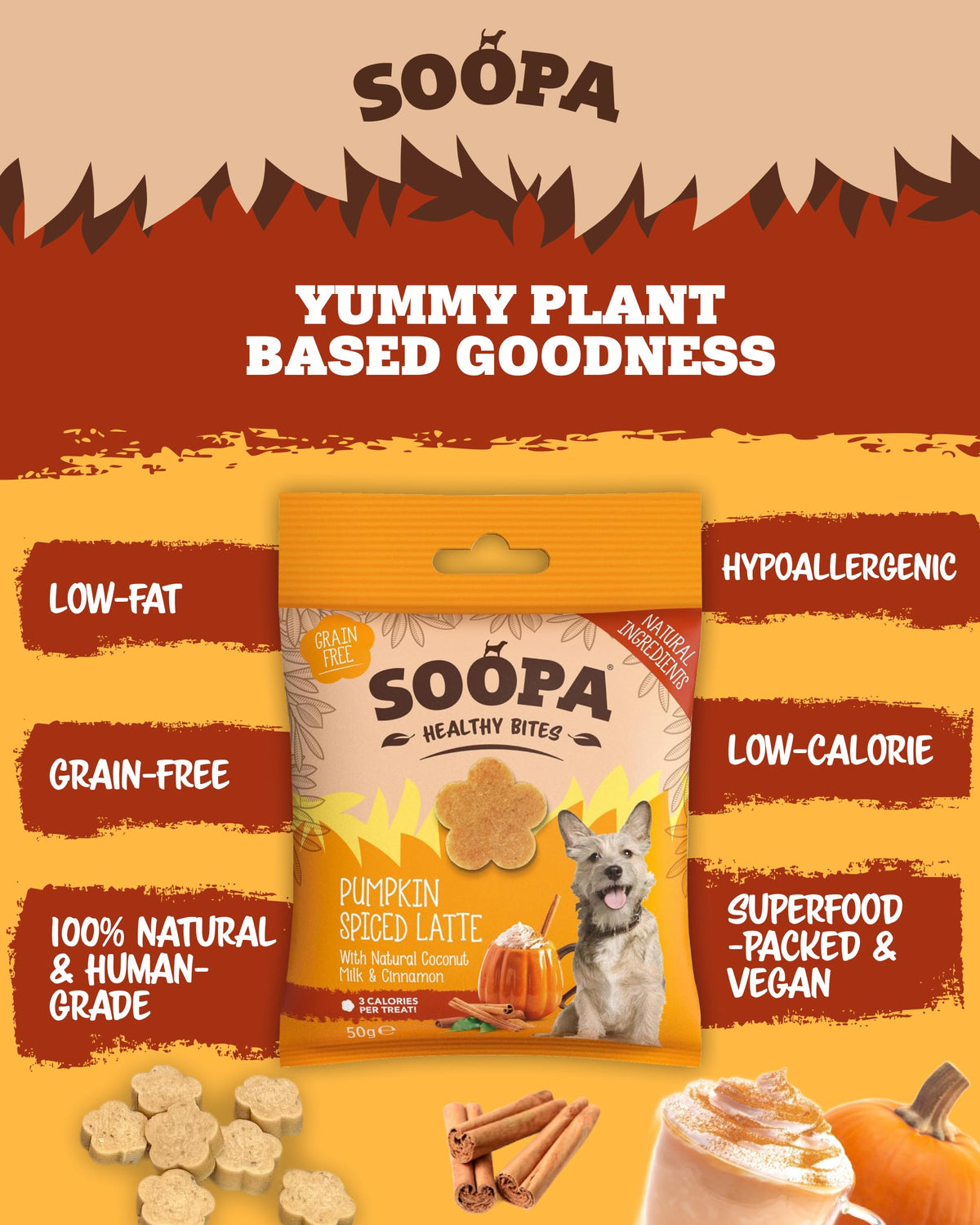 Soopa Strawberry Dog-Quiri Healthy Bites, Dog Training Treats, 50 g, 1-Pack