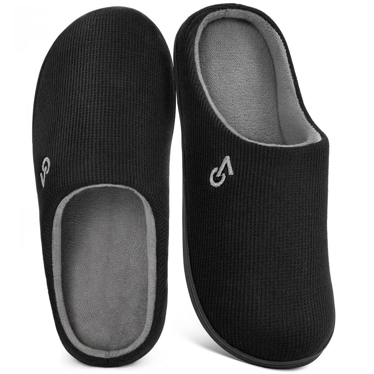 VeraCosy Men's Two-Tone Memory Foam Slippers