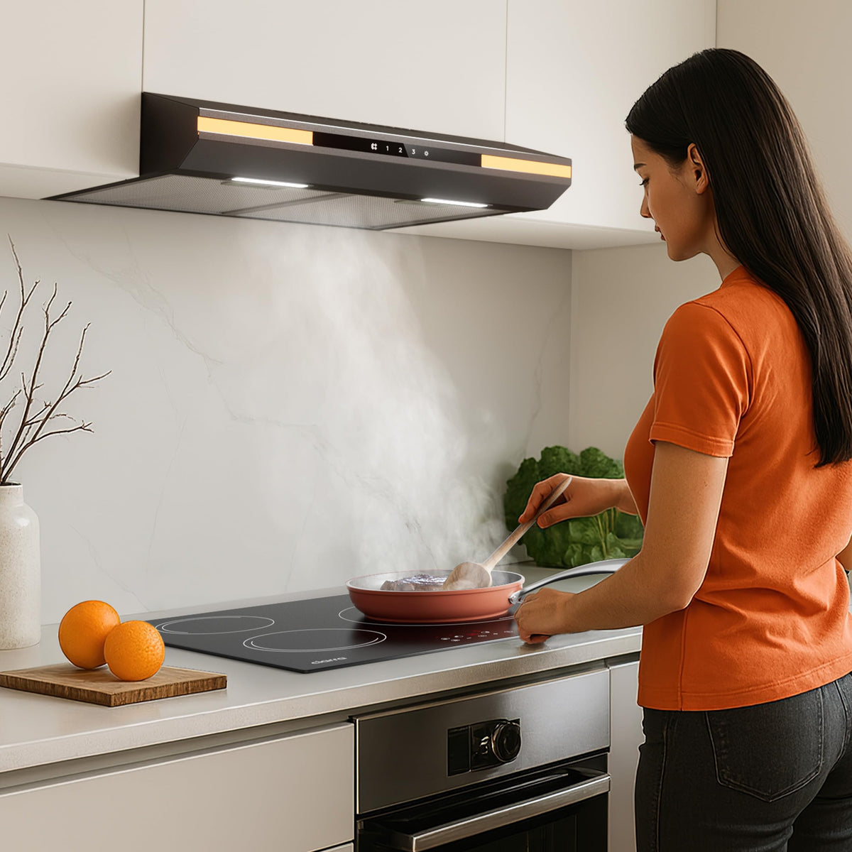 CIARRA CBPHW01 Portable Desktop Cooker Hood Recirculating 2 Speeds White