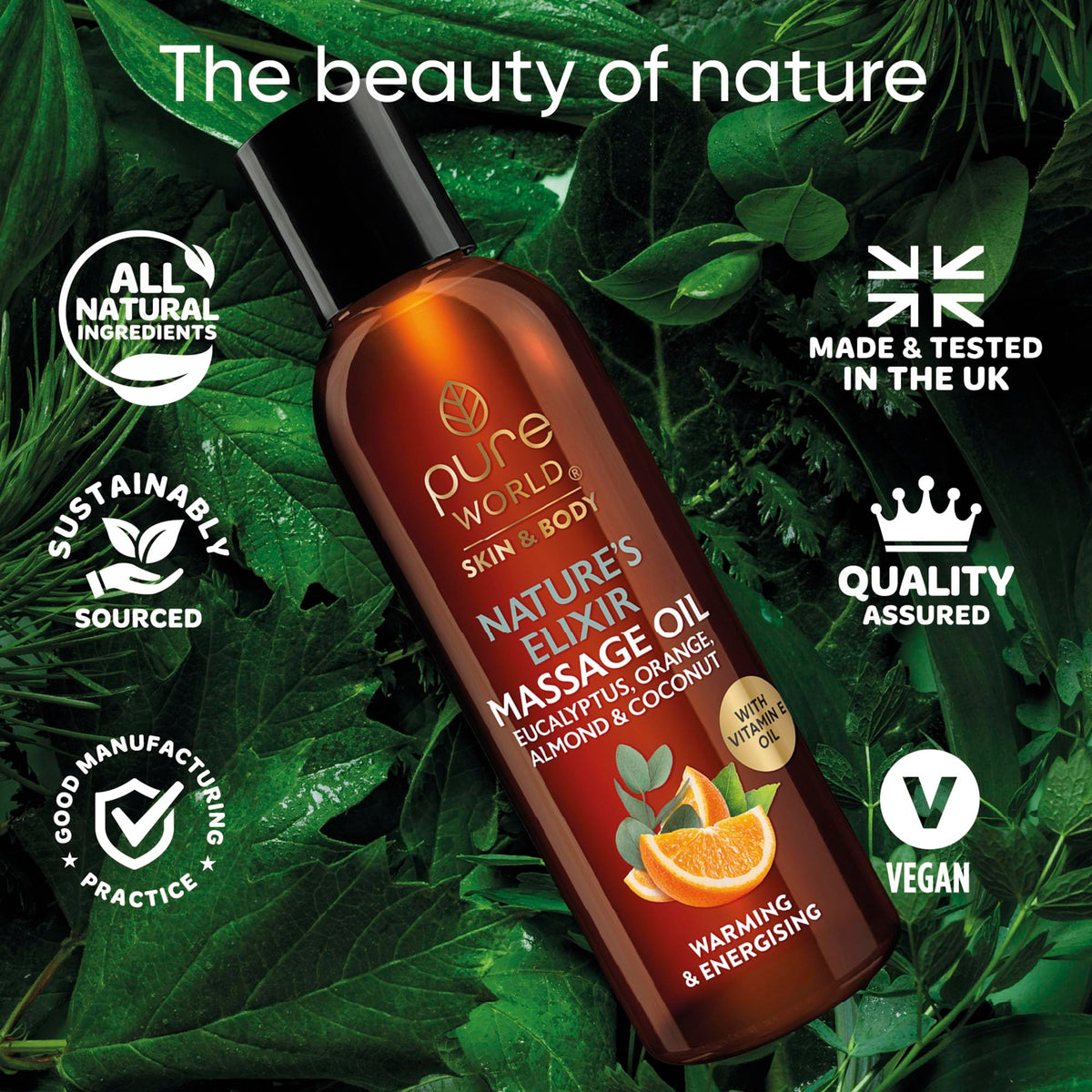 Pure World Natural Castor Oil 250ML Cold & Freshly Pressed 100% Pure and Undiluted Hexane Free Nourish Your Skin and Hair Eyebrows, Nails, Beard, Hair, Eyelash Growth Food Grade