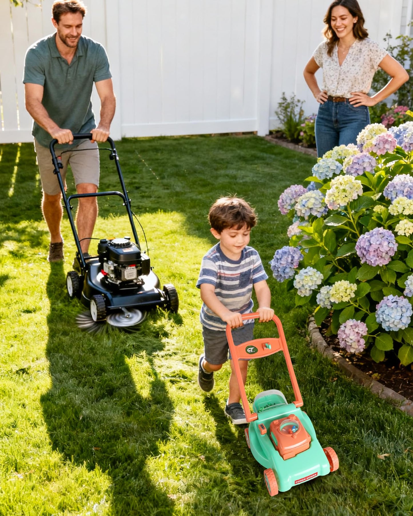 Kids Lawn Mower with Realistic Grass-Cutting Action and Sounds – No Batteries Required | Fun Outdoor Push Toy, Birthday Gift & Holiday Present for 3, 4, 5, 6, 7, 8 Year Old Boys and Girls