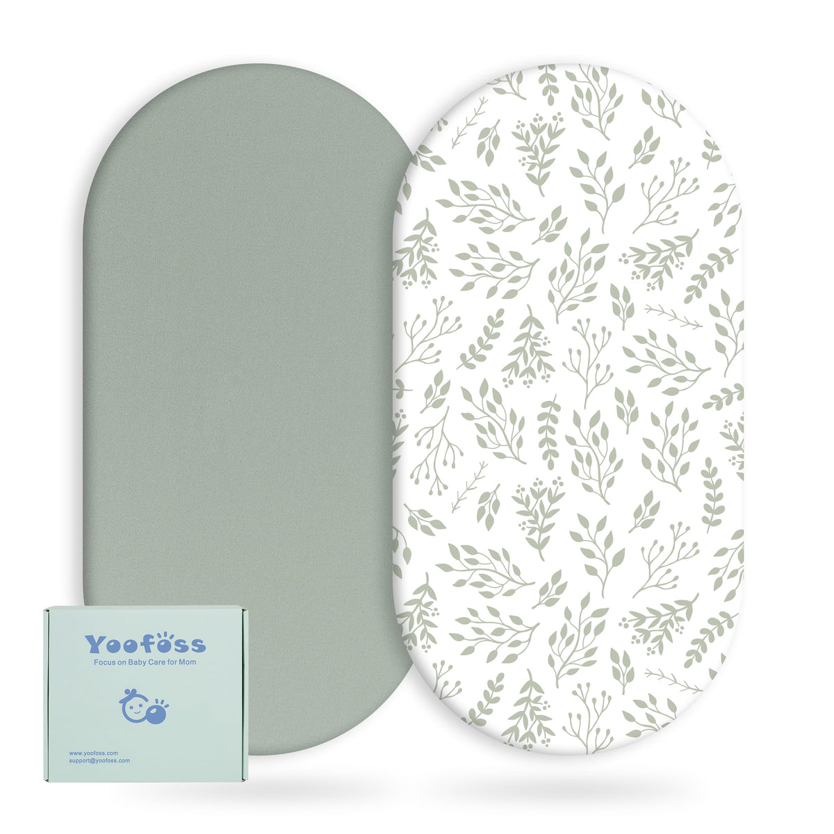 Yoofoss Moses Basket Sheets 41 x 84 cm, Fitted Soft & Breathable Microfiber Pram Sheet for Newborn Baby Boy and Girl, Crib Bassinet Mattress Protector Snuzpod Bedside 2 Pack