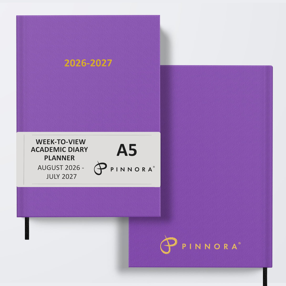 Pinnora A5 Deep Pink Academic Diary 2026-2027 Week to View, Hard Cover, August - July Dated Academic Planner, Ideal Student & Teacher Planner 2026-27, University, Revision, Study, To-Do Lists