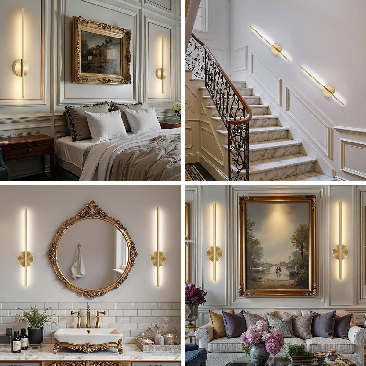 Dehobo 80CM Rechargeable Wall Lights with 8000mAh for Home Decor, 2 Packs