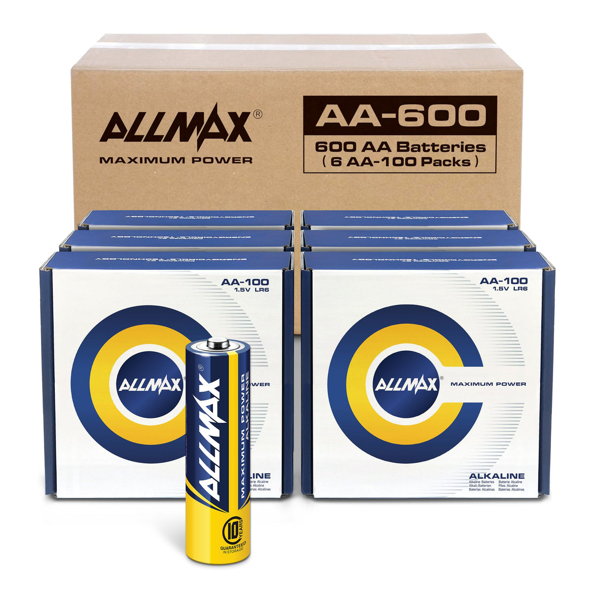 Allmax AA (LR6) Maximum Power Alkaline Batteries (24 Count) – 1.5V