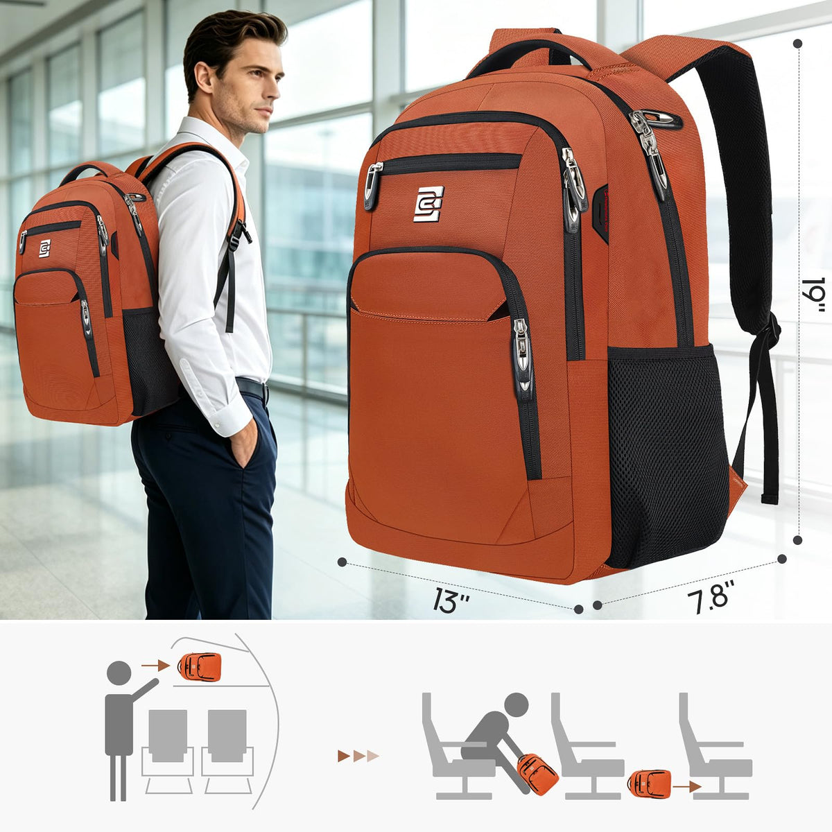 KASIBON Laptop Backpack for Men, Anti-Theft Travel Backpack Business