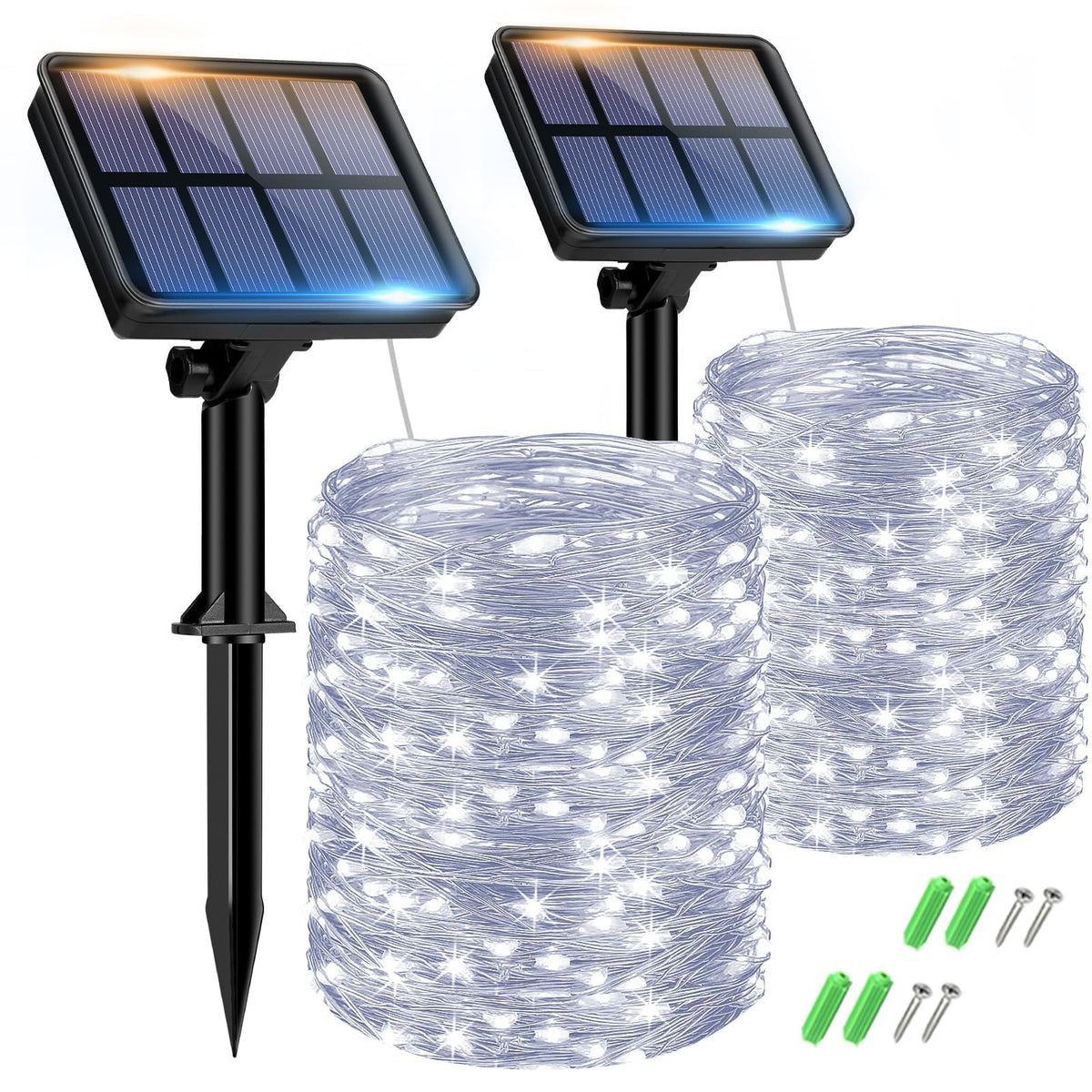 btfarm 2 Pack Solar String Lights Outdoor Garden, 15M/50FT 150 LED