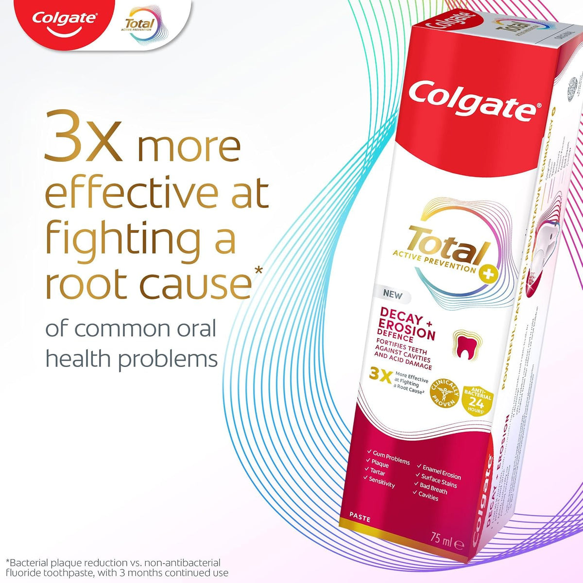 Colgate Total Active Prevention+ Decay + Erosion Defence Toothpaste, 75ml