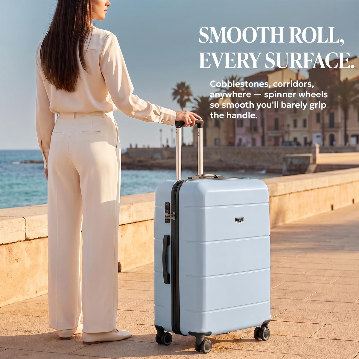 LUGG Jetset 40cm Suitcase 40x30x20cm, Ryanair Compatible Underseat Size, Hard Shell ABS, Spinner with Removable Wheels, Lightweight Travel Luggage, 1 Year Warranty