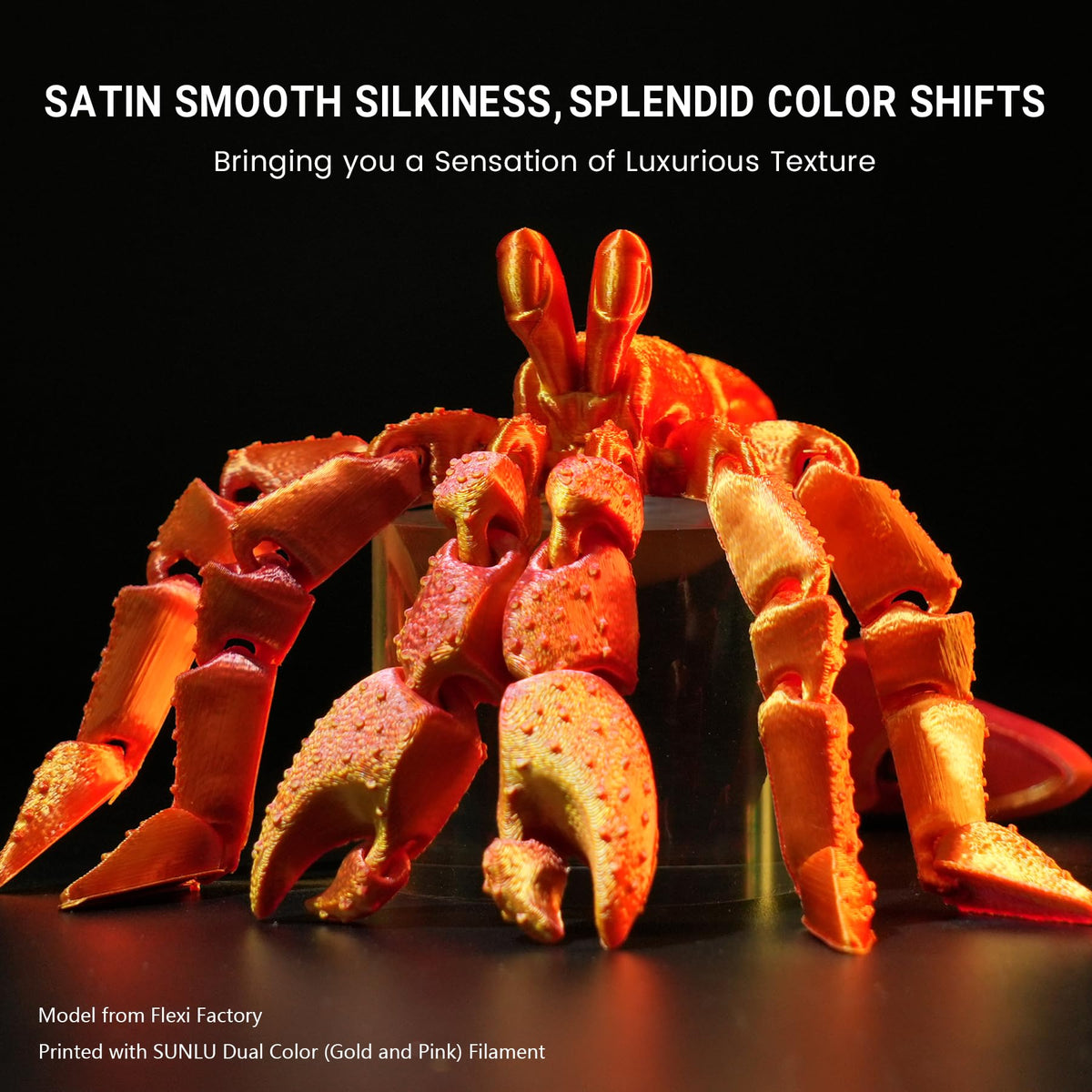 SUNLU Silk PLA+ Filament, Shiny Metallic Silk 3D Filament 1.75mm