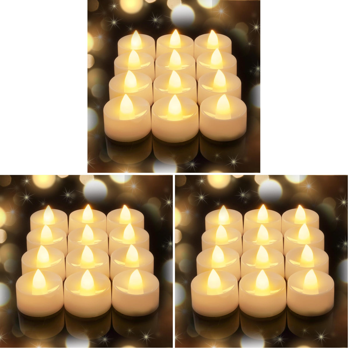 AMAGIC 100 Pack LED Flameless Candle Tea Lights Fake Electric Battery