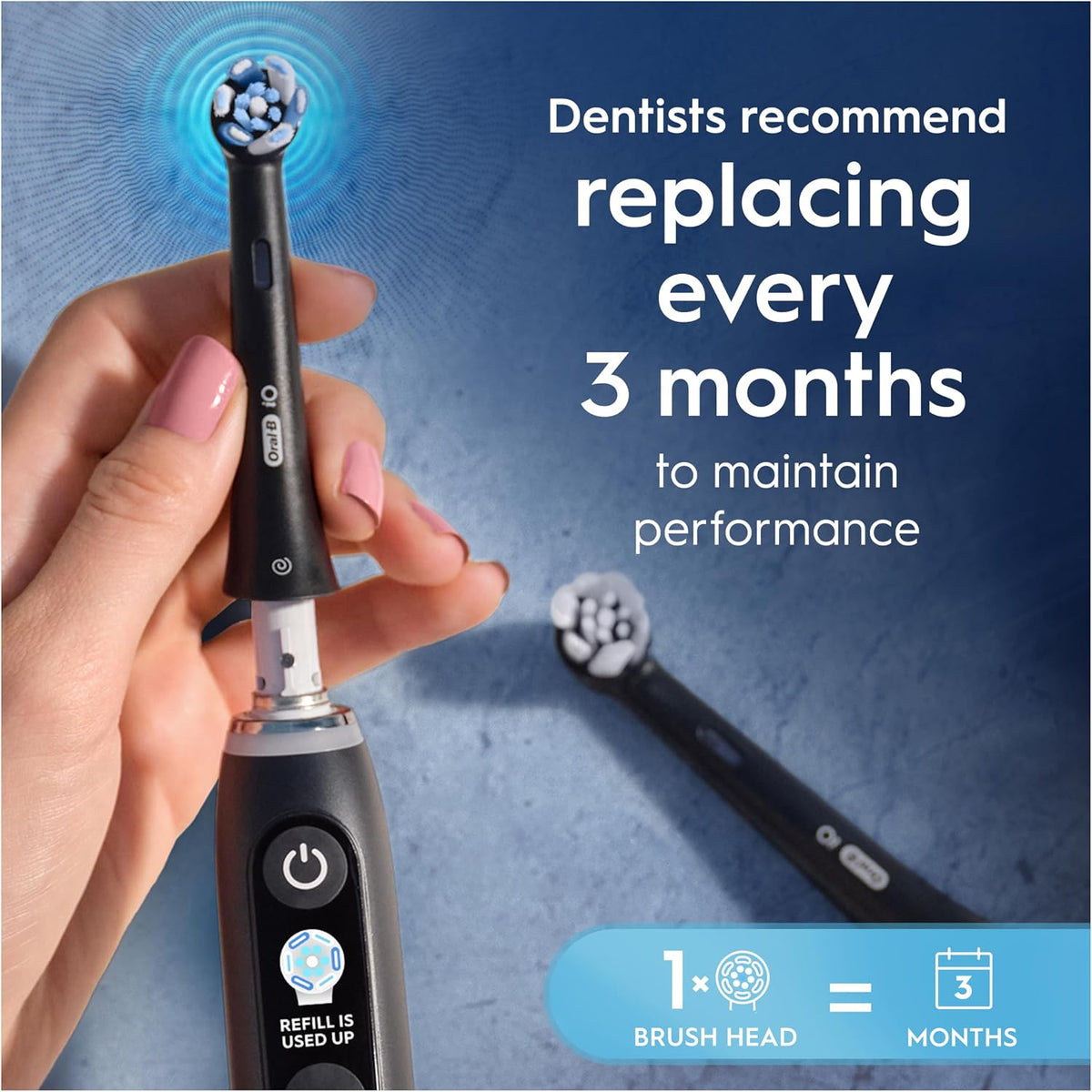 Oral-B iO Series Ultimate Clean Electric Toothbrush Heads, 8 Count, Black