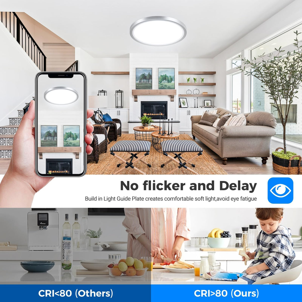 Peasur Bathroom Light, 3000K/3500K/4000K/5000K/6500K 5 Color Temperature
