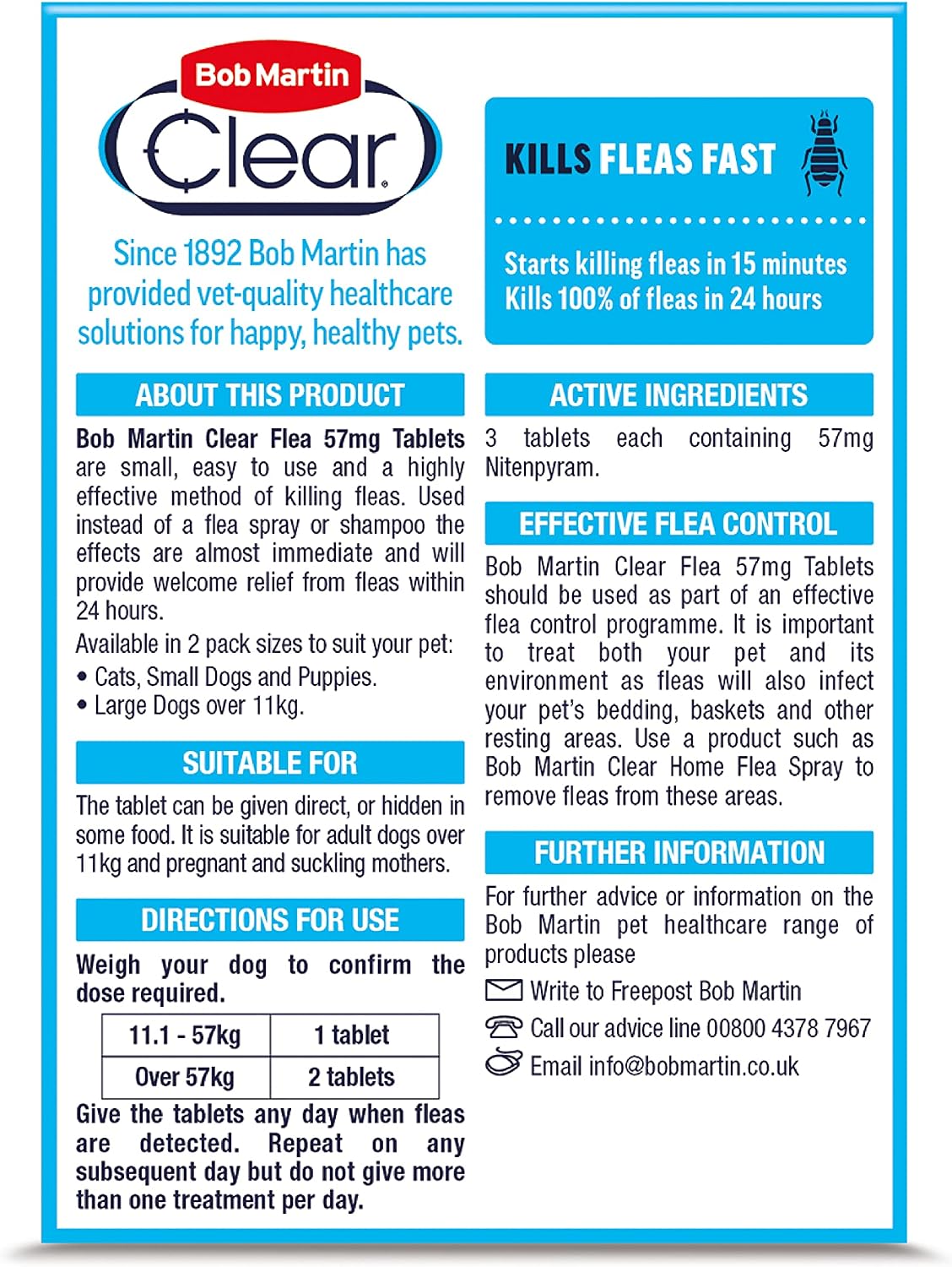 Bob Martin Flea Tablets for Large Dogs 3pk