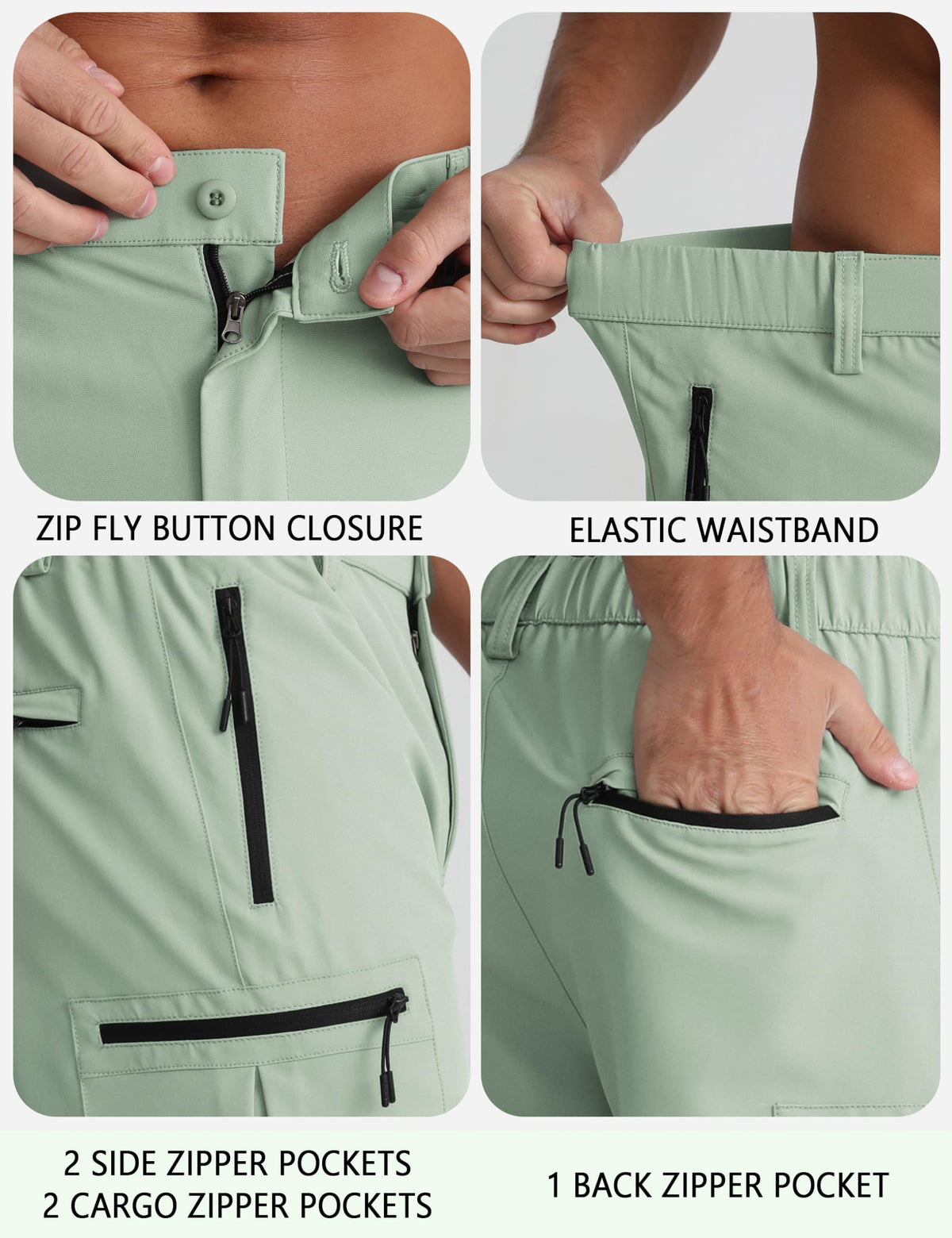 APTRO Mens Cargo Hiking Shorts Outdoor Lightweight Golf Casual Shorts for Men with 5 Zipper Pockets
