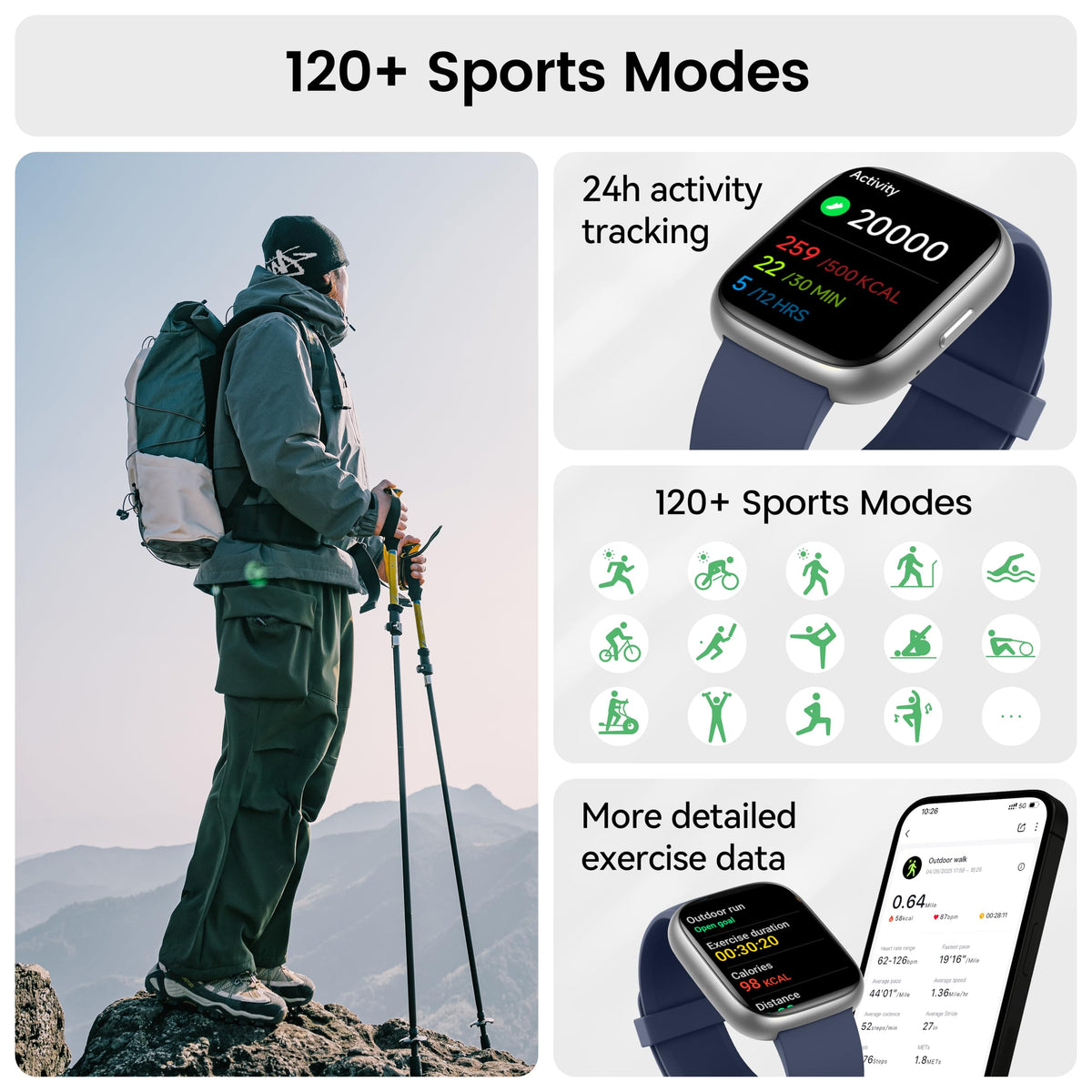 Cillso Smart Watch, Alexa Built-in, 1.83" Bluetooth Calling Fitness Watch