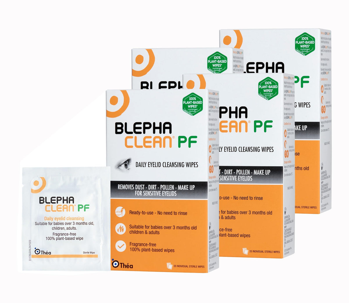 Blephaclean PF Cleansing Eyelid Wipes, for Sensitive Eyelids, 20 Wipes