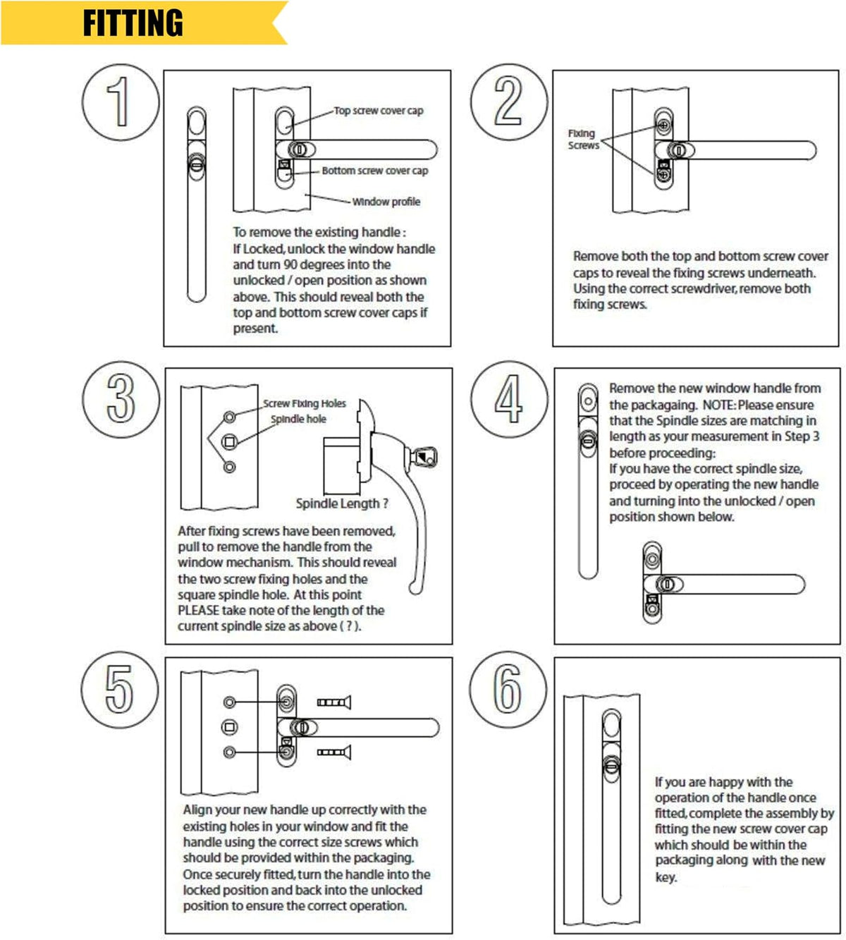 Home Secure™ Universal Locking uPVC Window Handle with Keys – Espag Window Handle Replacement, Reversible Left or Right, Multi-Spindle Fit, White