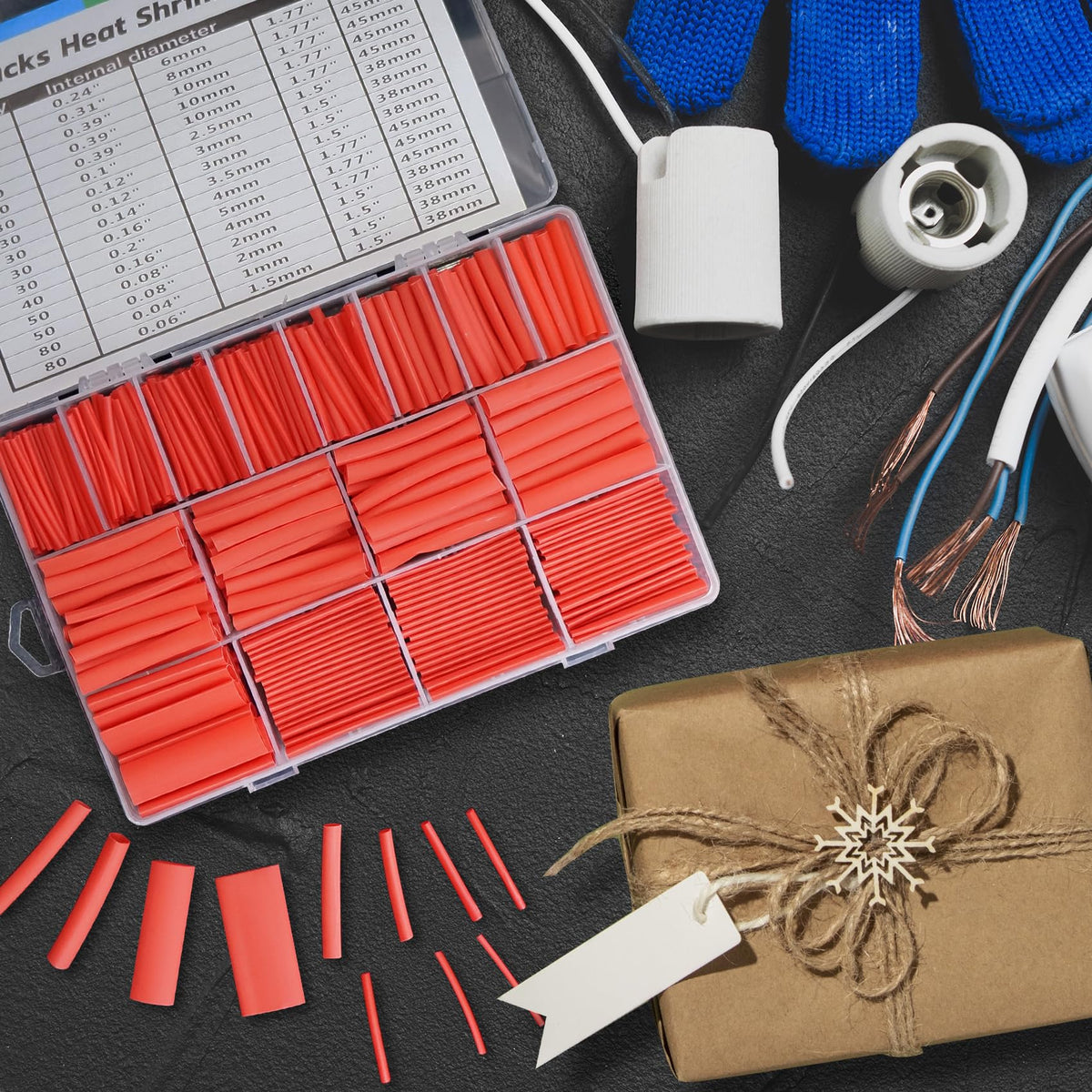 ASHINER Clear Heat Shrink Tubing Kit - 580Pcs EVA Material in 11 Sizes - Ideal for Electrical Insulation, Repairs, and Wire Connectors with User-Friendly Design and Storage Case