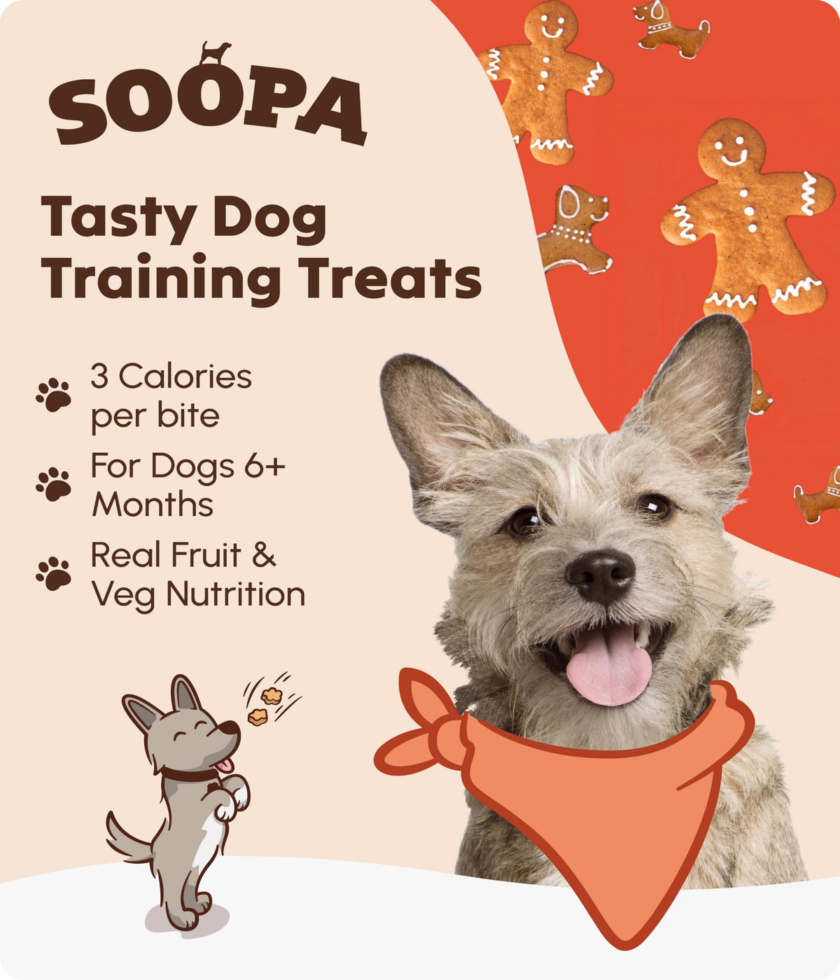 Soopa Strawberry Dog-Quiri Healthy Bites, Dog Training Treats, 50 g, 1-Pack