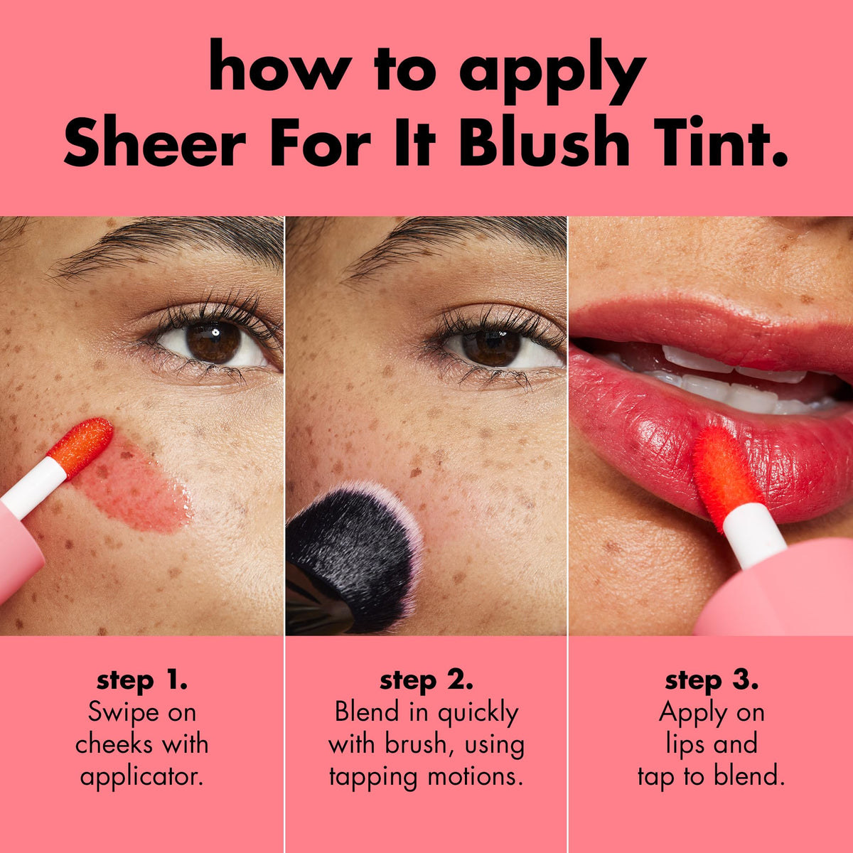 e.l.f. Sheer For It Blush Tint, Multi-Use, Long-Lasting Lip & Cheek Makeup, Creates A Natural Flush Finish, Vegan & Cruelty-Free, Plums Up